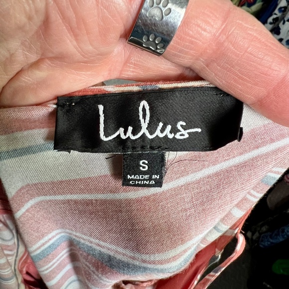 NWOT |•LULUS•| Vacation Bae Rusty Rose Striped Short Sleeve Jumpsuit Size Small - Picture 8 of 12